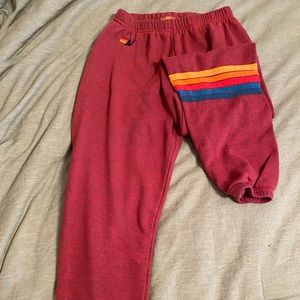 Aviator Nation Sweatpants, maroon, size small, worn once